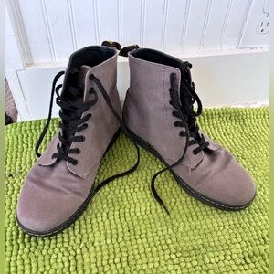 Dr. martens gray canvas Lace-Up ALFIE boots size 11